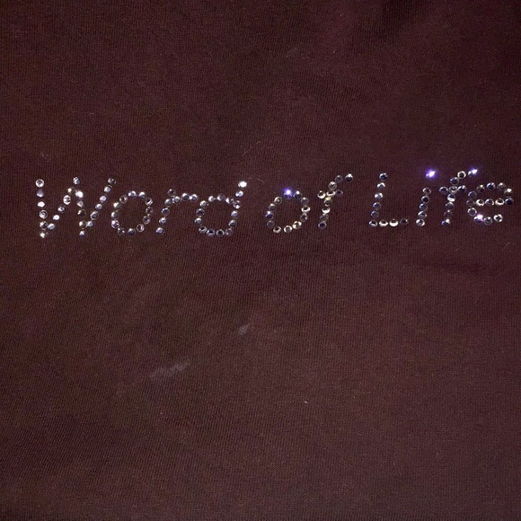 Word of Life Brown Rhinestone T-Shirt M - Picture 5 of 9